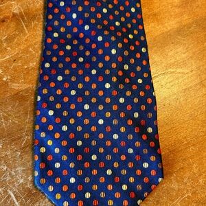 Ike Behar Navy Muti Colored Polka Dot Tie